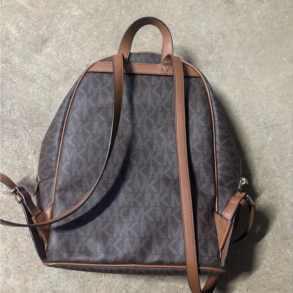 Michael Kors Dark Brown Backpack with Gold Chain - Picture 2 of 4
